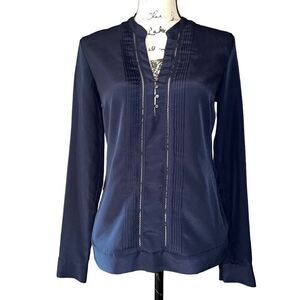 Anne Klein navy blouse small